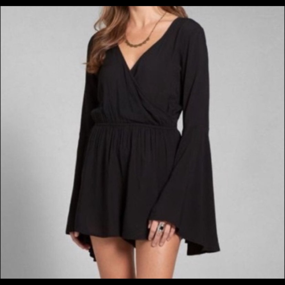 Abercrombie Black Bell Long Sleeve Romper small